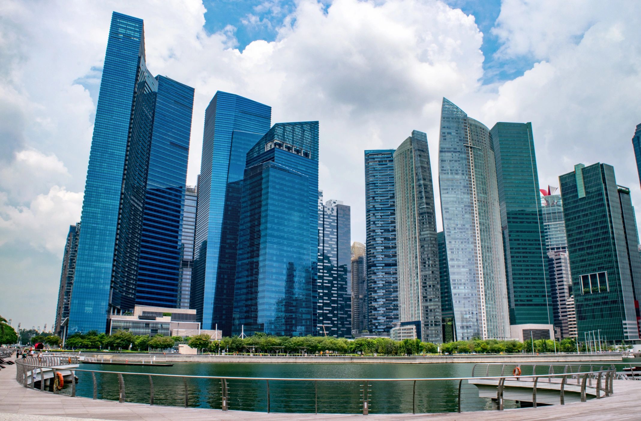Singapore skyline at Marina Bay representing Singapore