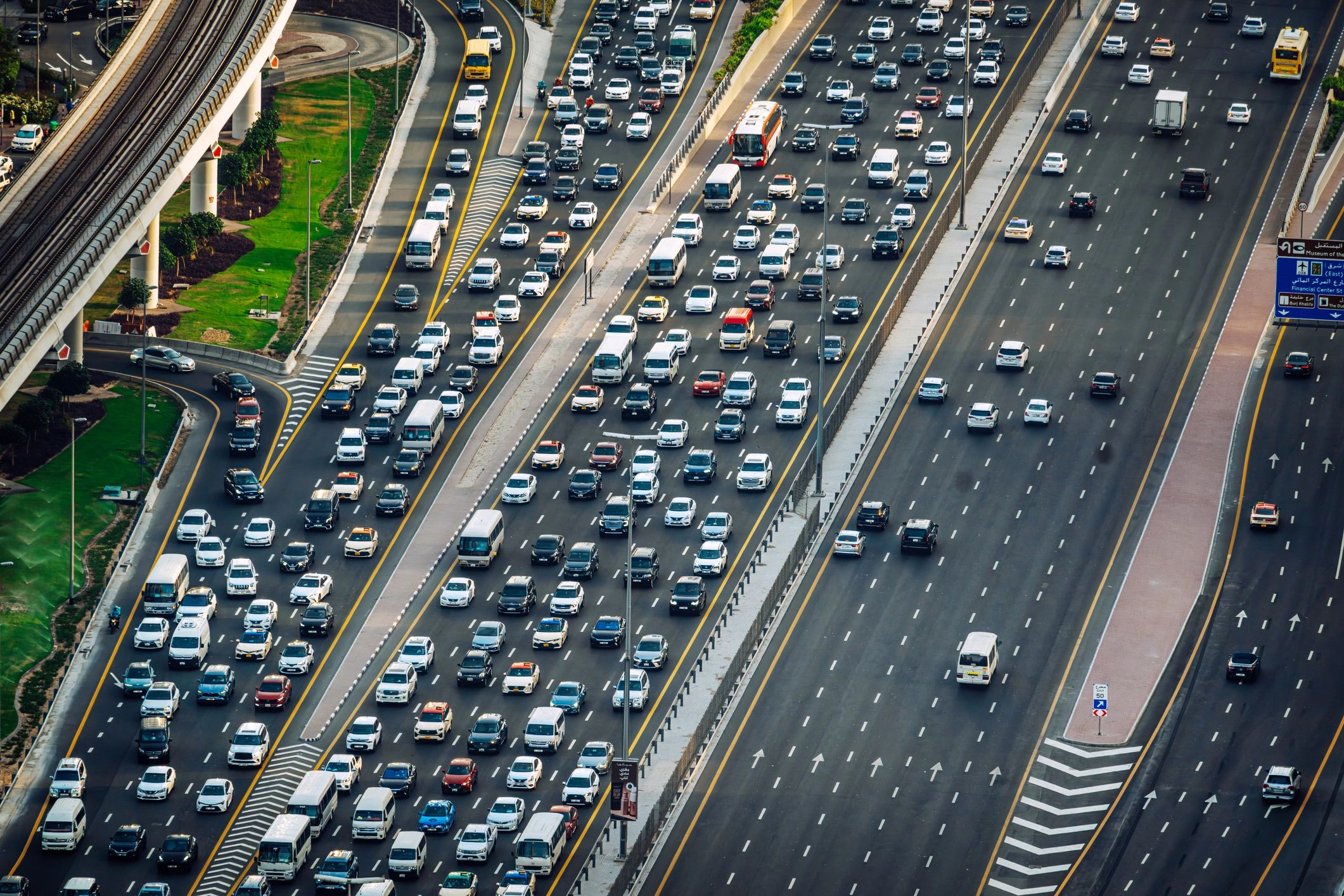Dubai highway and skyline representing Middle East