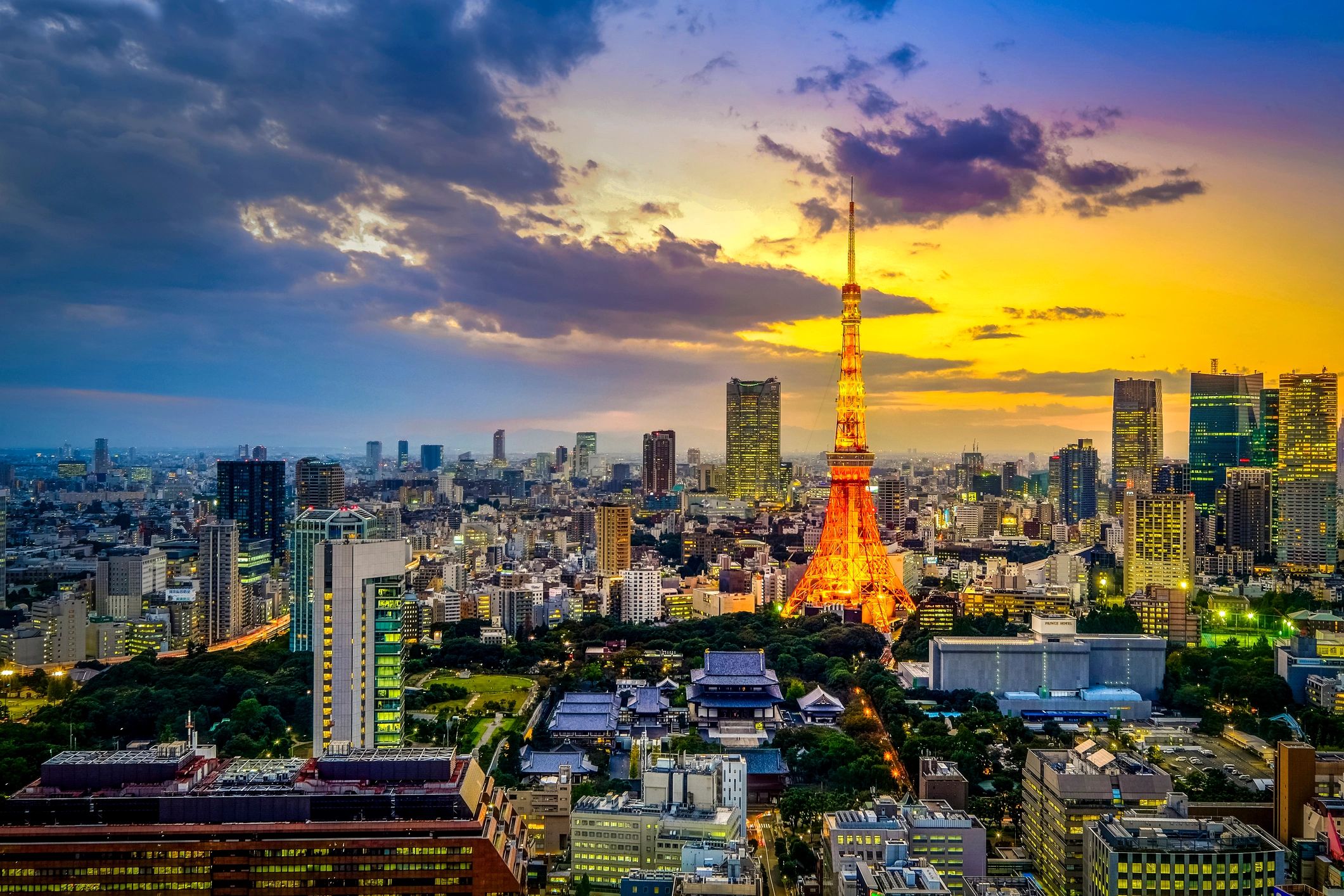 Tokyo skyline at twilight representing Japan