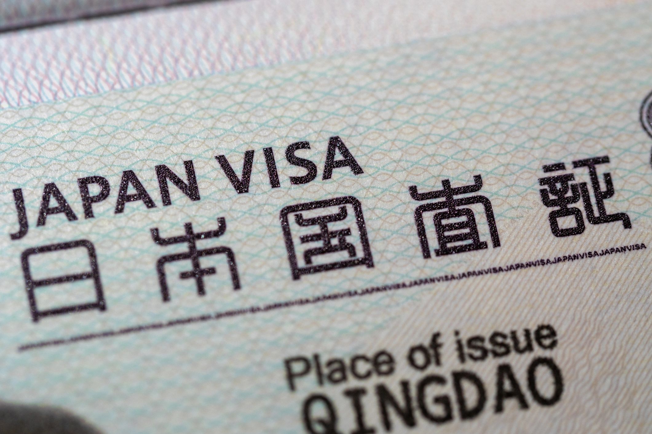 Close-up of visa text on a passport page representing visa sponsorship